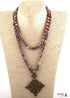 Boho Necklace, RH Tiger Eye, Ethic Black Natural Stone